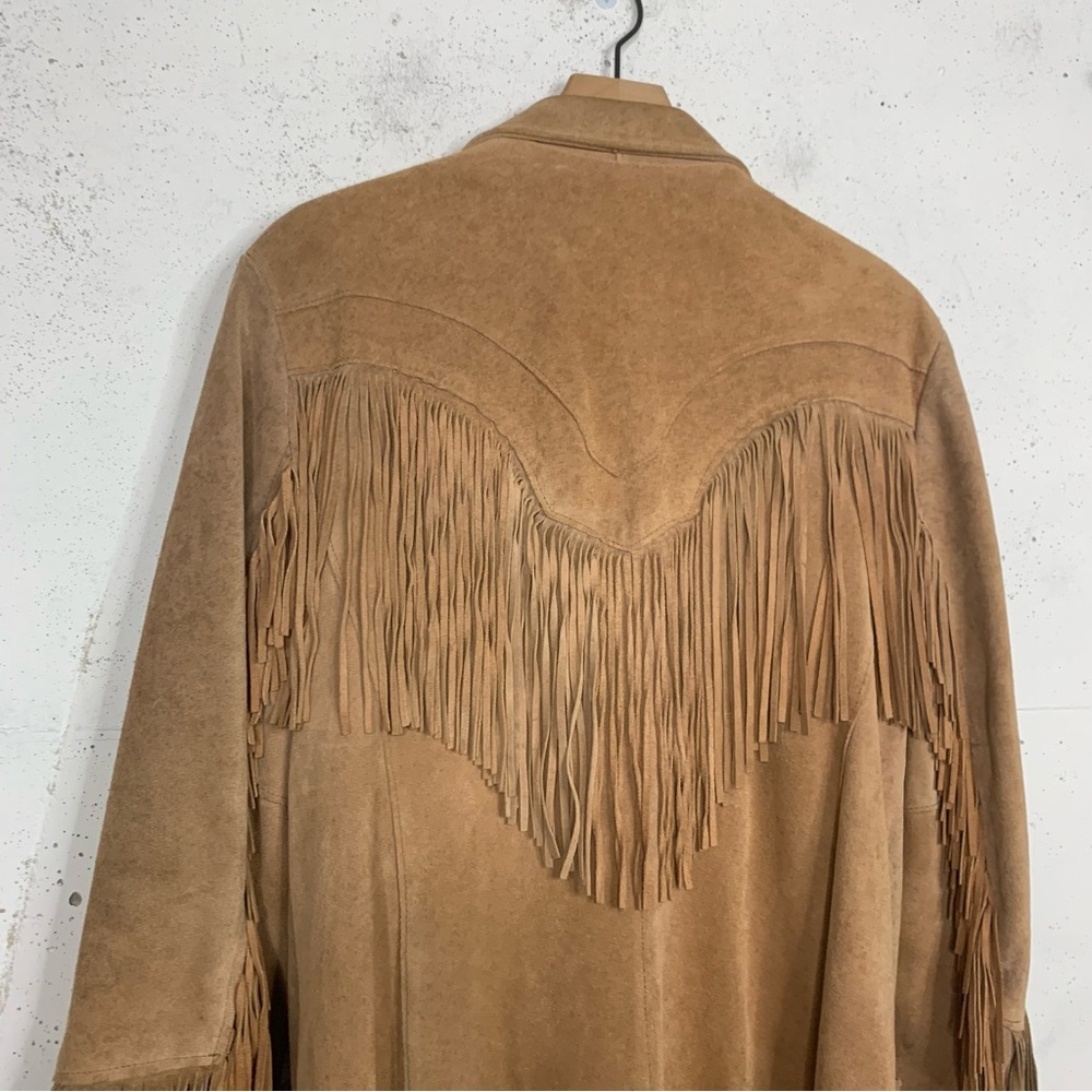 Pioneer Wear Suede Leather Fringe Blazer Jacket Size 10 - Picture 9 of 15